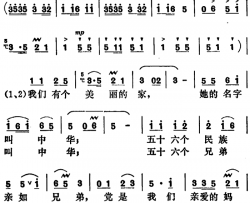 中华，我们的家简谱