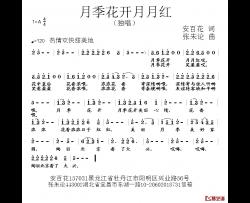 月季花开月月红简谱-安百花词/张朱论曲