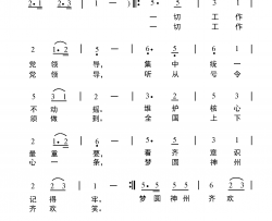 一切工作党领导简谱-邹希梅演唱-安益民/张劲松词曲