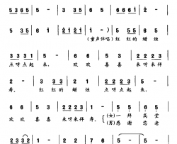 红红的蜡烛点起来简谱-寻枫演唱-曾宪霞/千昌吉词曲