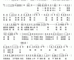 阿佳卓嘎简谱-秦勇多吉演唱-真知/洛绒尼美词曲