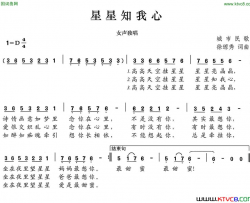 星星知我心徐琼秀词徐琼秀曲星星知我心徐琼秀词 徐琼秀曲简谱
