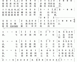 与世界联网简谱-车行词/戚健波曲解小东,孙燕姿-