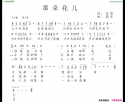那朵花儿万顷词简艺曲简谱