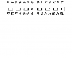 耳朵简谱-孙慧妍演唱-作曲：小小雅歌词曲