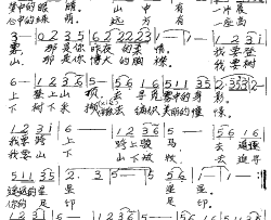 天边简谱-罗序中演唱-吉日格楞/乌兰托嘎词曲