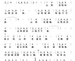 故乡的山雨简谱-李良词/刘北休曲