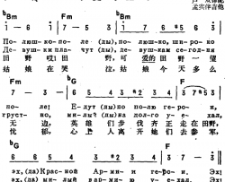 [前苏联]可爱的田野中俄文对照简谱