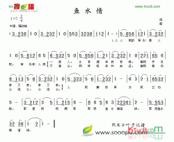 鱼水情简谱-张振富演唱