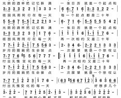 再次相约二十年简谱-王传越、汪正正演唱-甲丁/谷建芬词曲
