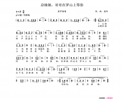 尕妹妹，哥哥在罗山上等你简谱