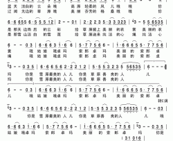 美丽的索朗卓玛简谱-桑杰嘉措演唱-桑杰嘉措/桑杰嘉措词曲