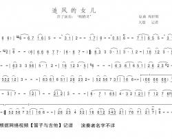 追风的女儿简谱-笛子与吉他无名氏