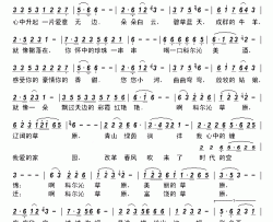 科尔沁草原我爱的家园简谱-何乌兰演唱-董万顷/张文词曲