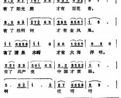 有了共产党，中国才富强简谱
