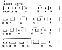 军歌金曲：军民团结一家亲简谱