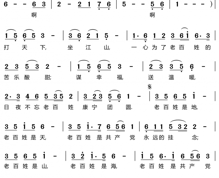 江山简谱(歌词)-彭丽媛演唱-暖儿曲谱
