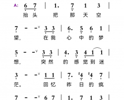 天空之城(心中的梦想)简谱-曾龙曲谱