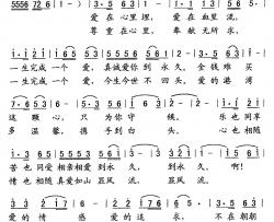 一生完成一个爱简谱-延奎 张建中词 王新民曲