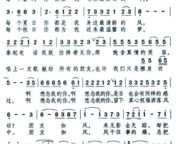 朋友如风简谱-周亮演唱