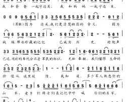 边关简谱-彭辉词 王国欢曲江涛-