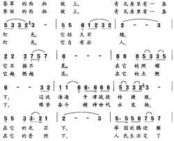 西柏坡的灯光简谱-刘薇词 王路明曲