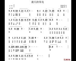 漫天的雪花简谱-范冰词/启方曲