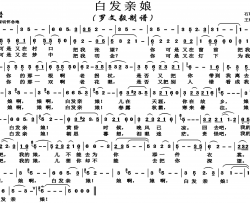 白发亲娘高清版简谱
