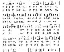 心中有梦就要追简谱