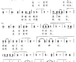 走百里不回头简谱-电视剧《闯关东前传》插曲高保利-
