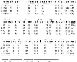 一杆子红旗简谱-白明亮演唱-歌剧《王贵与李香香》选曲