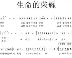 生命的荣耀简谱-尤国辉词/尤国辉曲