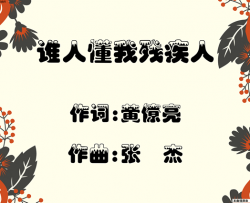 谁人懂我残疾人简谱