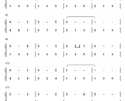 小白船钢琴简谱-数字双手-尹克荣