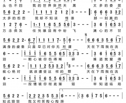 天在下雨我在流泪简谱-李文静演唱-陈红卫/王梦秋词曲