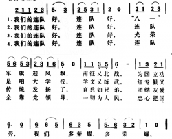 军歌金曲：我们的连队好简谱