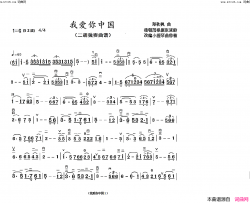 我爱你中国(移植二胡谱二胡独奏曲谱)简谱-盛达曲谱