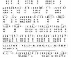 鄂尔多斯的月光简谱-毽子飞演唱-刁夫/彩云追月词曲