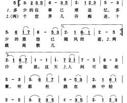 不如归去简谱-台湾电视剧《庭院深深》插曲