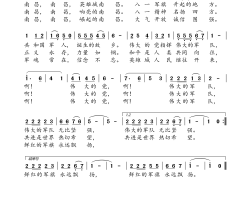 八一军旗升起的地方简谱-钟声演唱-陈传湘、陈筱梅/吴书浔词曲