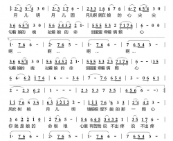 娘的心简谱-刘妍演唱-向北/李先锋词曲