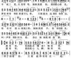 想起情哥哥简谱(歌词)-刘妍演唱-张英记谱