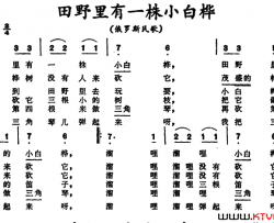 [俄罗斯]田野里有一株小白桦简谱