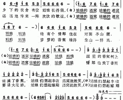 姑娘的酒窝简谱-朱德荣演唱