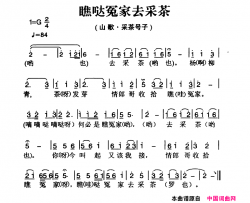 姚继忠民歌选：瞧哒冤家去采茶简谱