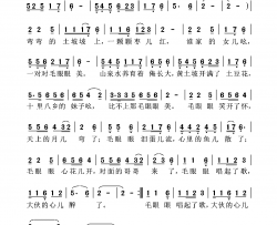 毛眼眼简谱-渠永梅演唱-马晓艳/高云强词曲