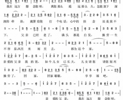 亲爱的父亲简谱-叶晓红演唱-侯建云/叶晓红词曲