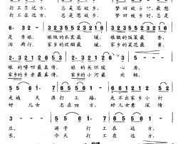 打工在远方简谱-何丽华词/张良荣曲