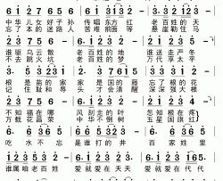 传唱东方红简谱