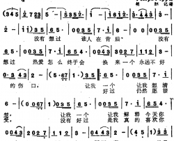 一个永远不好的伤口简谱-向雪怀词/JosephYapp曲